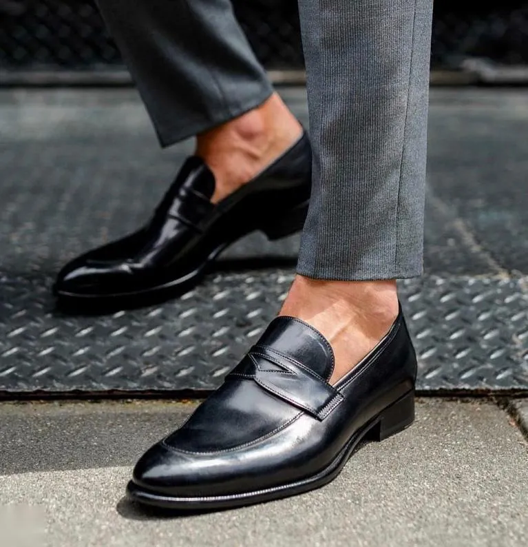 Stylish Men Suede Shoes Fashion Pointed Business And Partywear Leather Slip On Loafer-JonasParamount