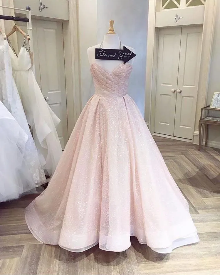 Sweetheart Sexy Prom Dresses Bling Evening Dress