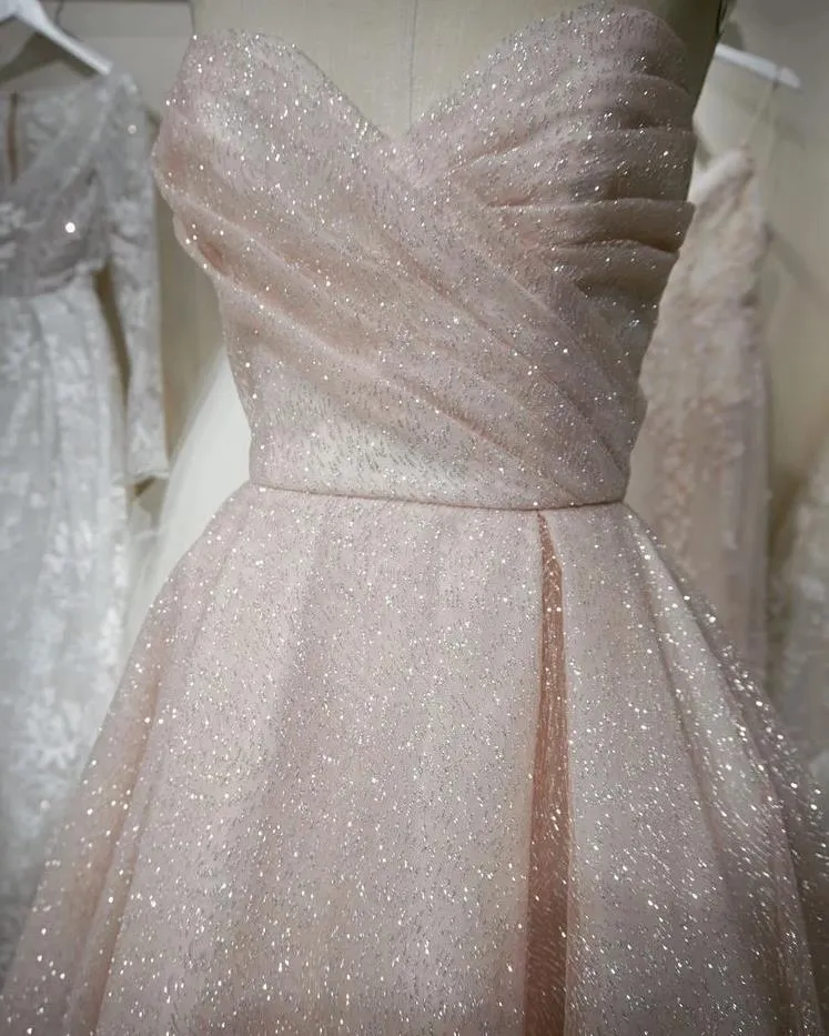 Sweetheart Sexy Prom Dresses Bling Evening Dress