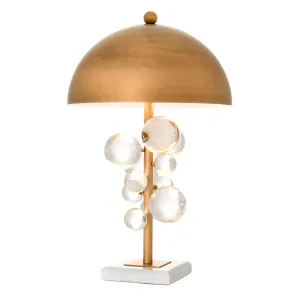 Table Lamp Floral - Antique Brass Finish