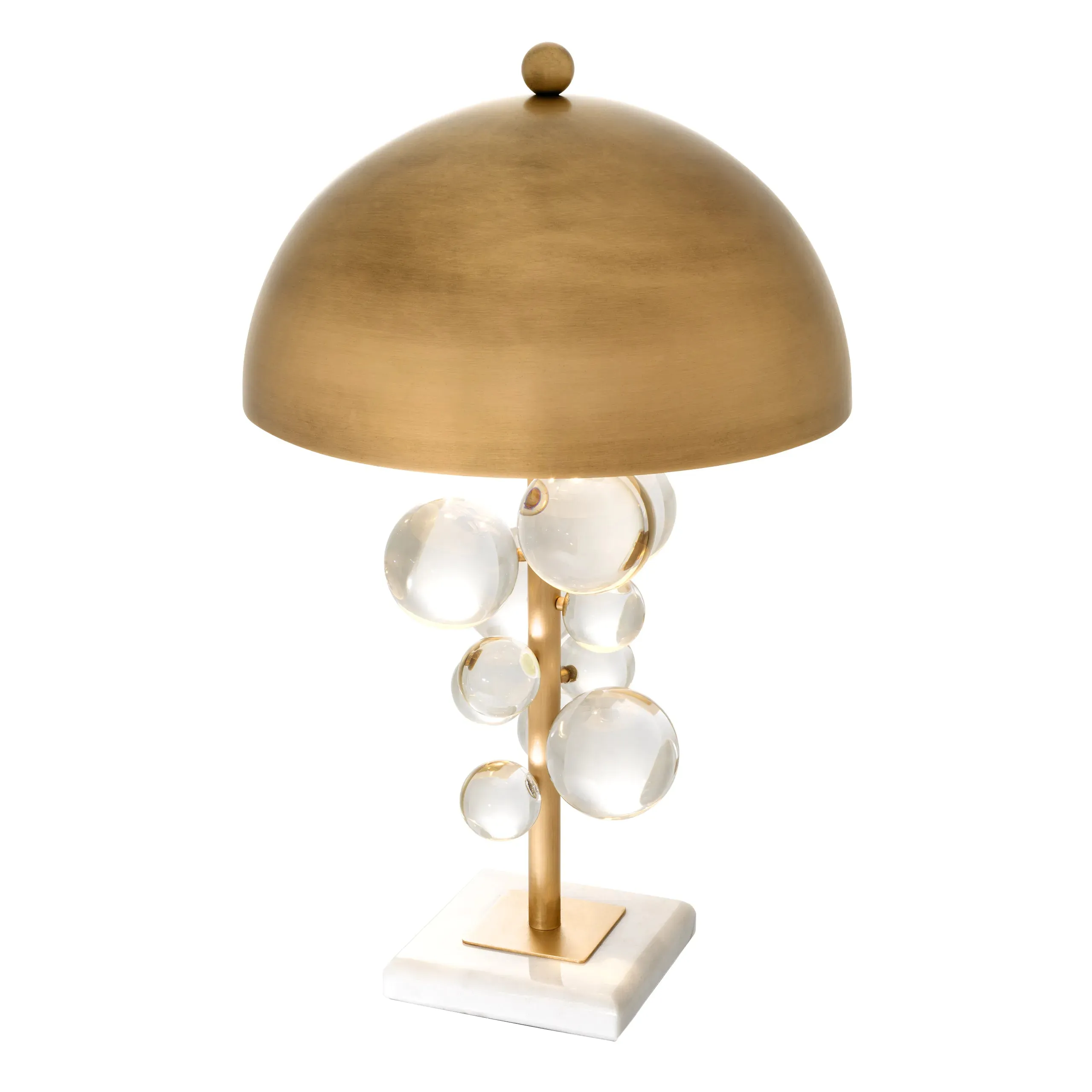 Table Lamp Floral - Antique Brass Finish