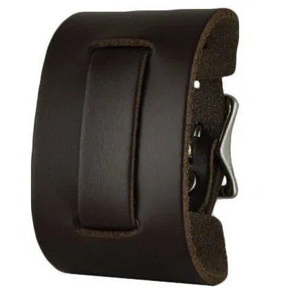 Thin Brown Leather Ladies Cuff