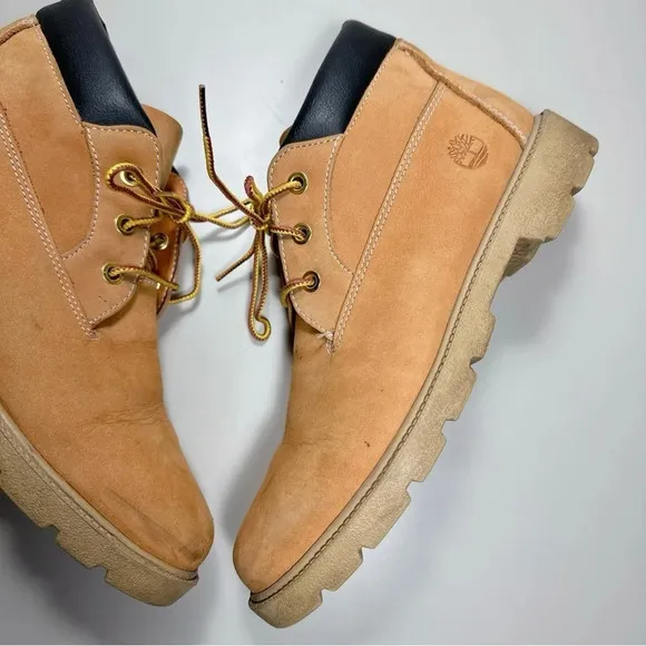 Timberland Size 6 Leather Youth Boys Wheat Nubuck Chukka Boots