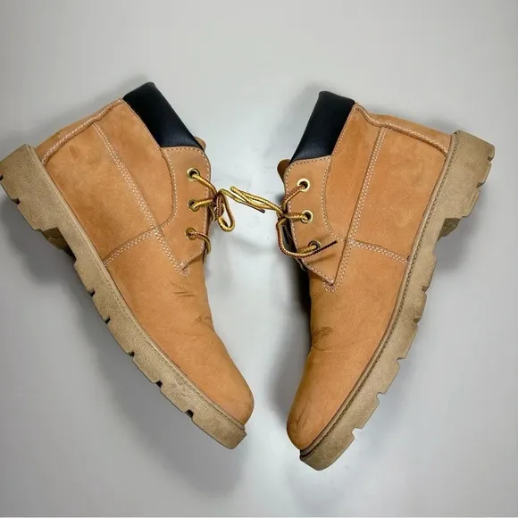 Timberland Size 6 Leather Youth Boys Wheat Nubuck Chukka Boots