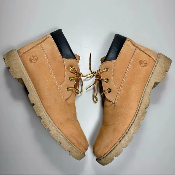 Timberland Size 6 Leather Youth Boys Wheat Nubuck Chukka Boots
