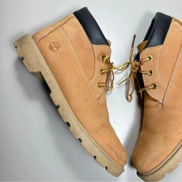 Timberland Size 6 Leather Youth Boys Wheat Nubuck Chukka Boots