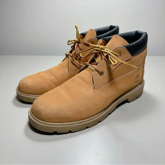 Timberland Size 6 Leather Youth Boys Wheat Nubuck Chukka Boots
