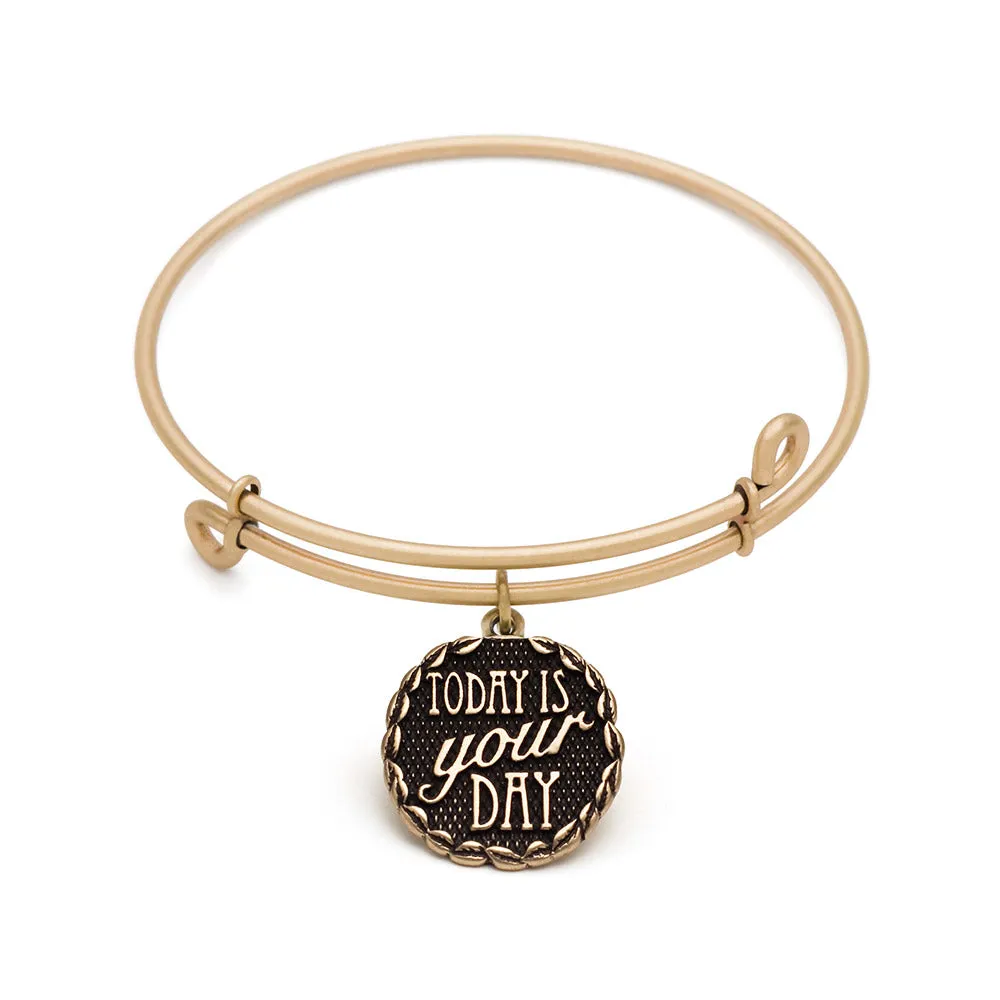 Today is Your Day, Bangle Antique Gold Color Finish