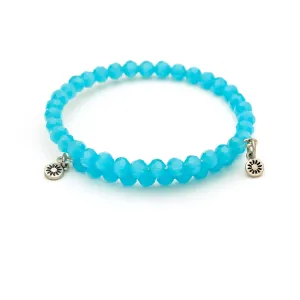 Turquoise Crystal, Cufflet Antique Silver Color Finish