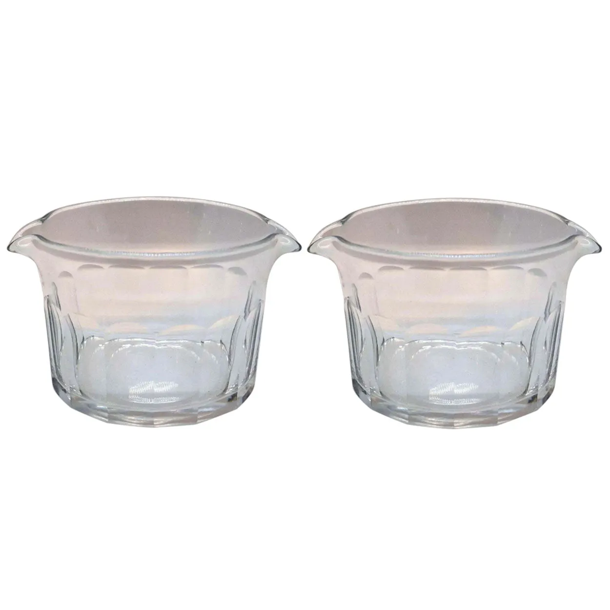 Two English Georgian Glass Double-Lip Wine Rinsers