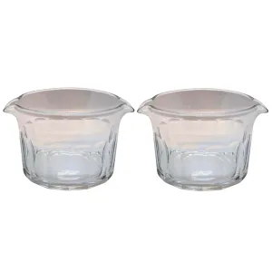 Two English Georgian Glass Double-Lip Wine Rinsers