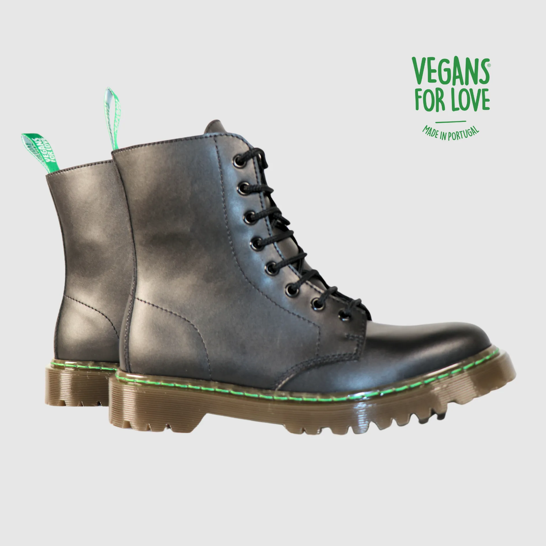 Unisex Vegan Black Boots - Activist Footprints, Durable, Water-Resistant, Versatile for All Seasons and Daily Use
