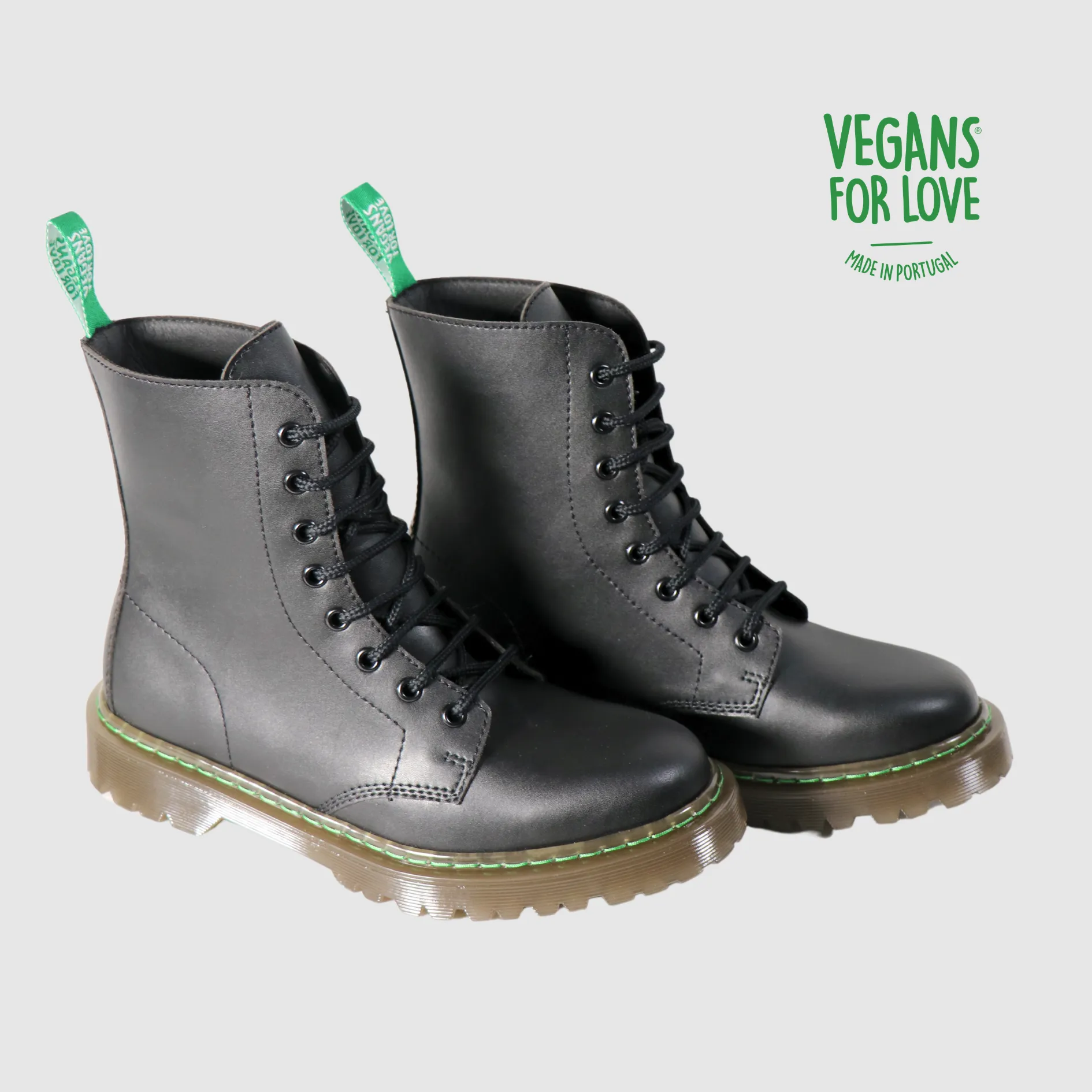 Unisex Vegan Black Boots - Activist Footprints, Durable, Water-Resistant, Versatile for All Seasons and Daily Use