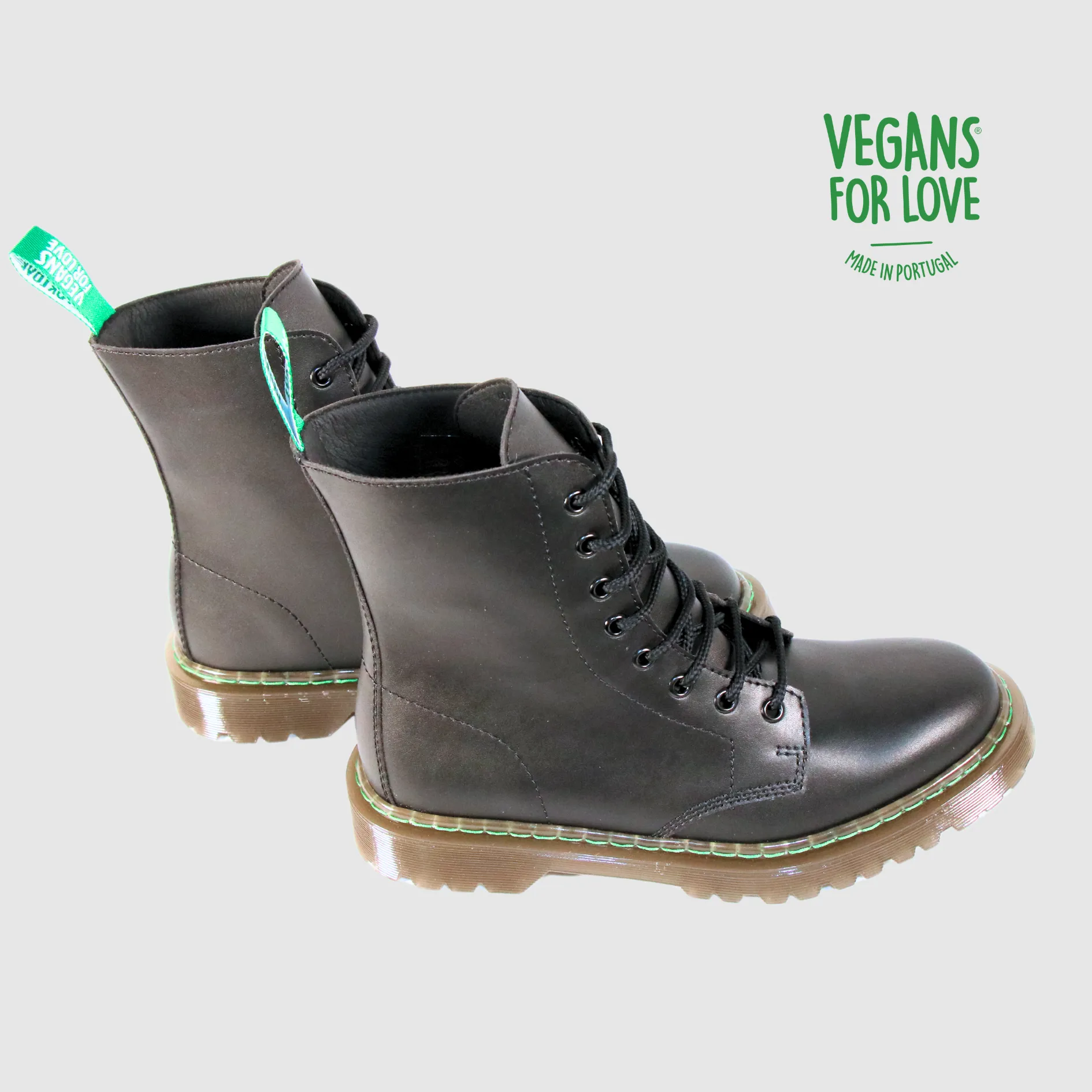 Unisex Vegan Black Boots - Activist Footprints, Durable, Water-Resistant, Versatile for All Seasons and Daily Use