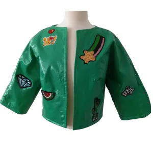 Vintage Inspired Green Patent Leather Jacket