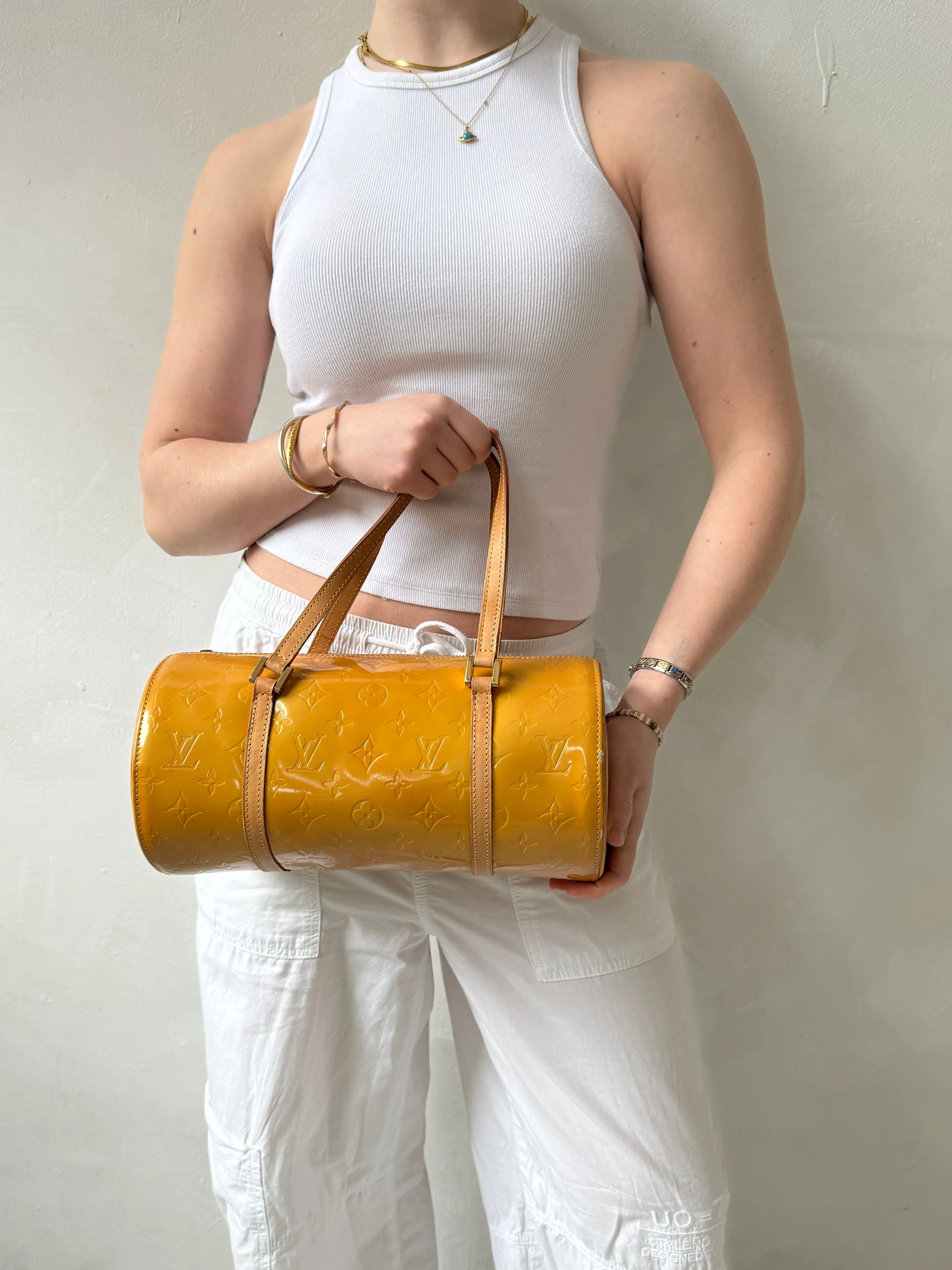 Vintage Louis Vuitton Vernis Bedford Handbag (Orange) (2002)