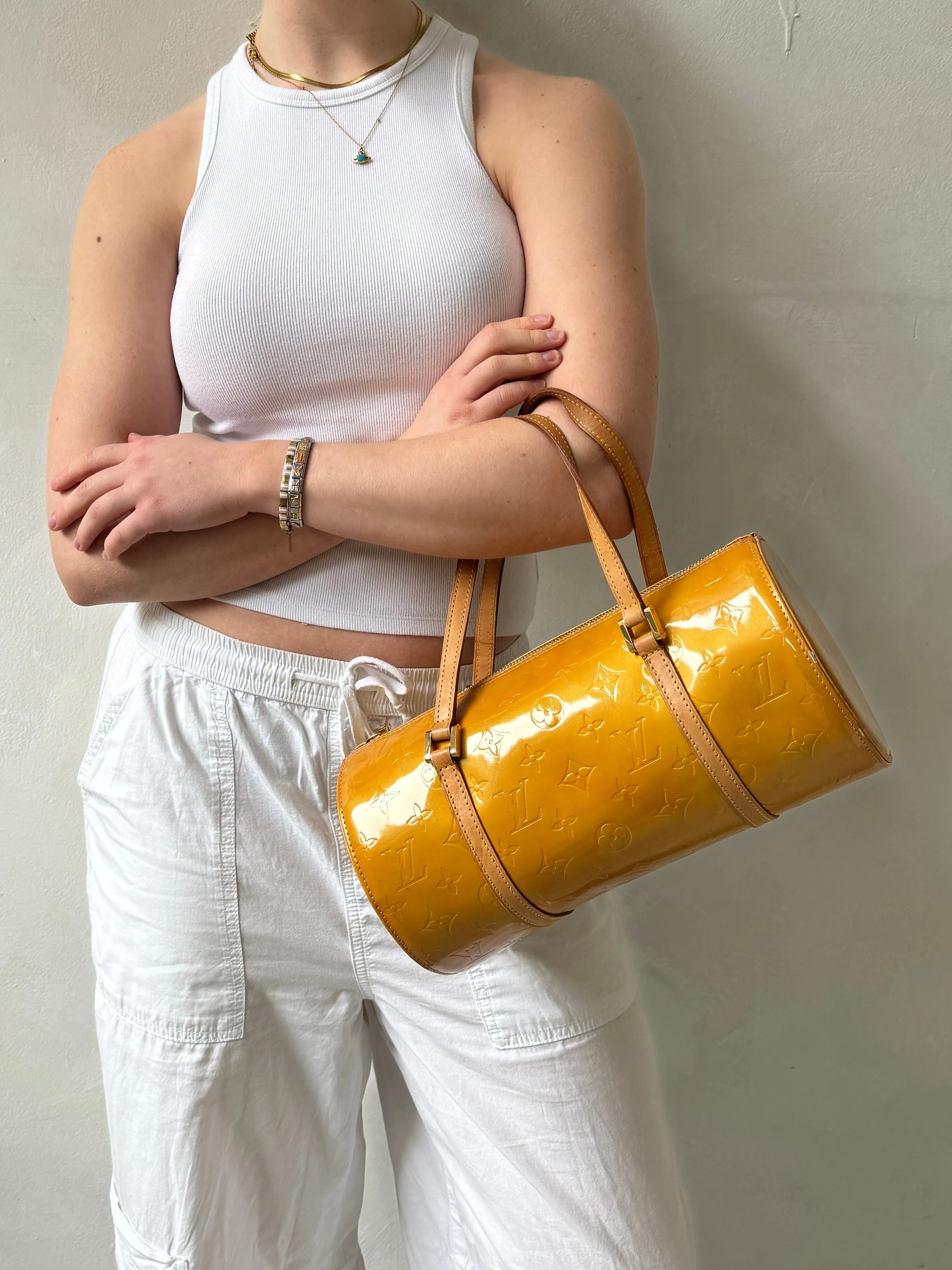 Vintage Louis Vuitton Vernis Bedford Handbag (Orange) (2002)