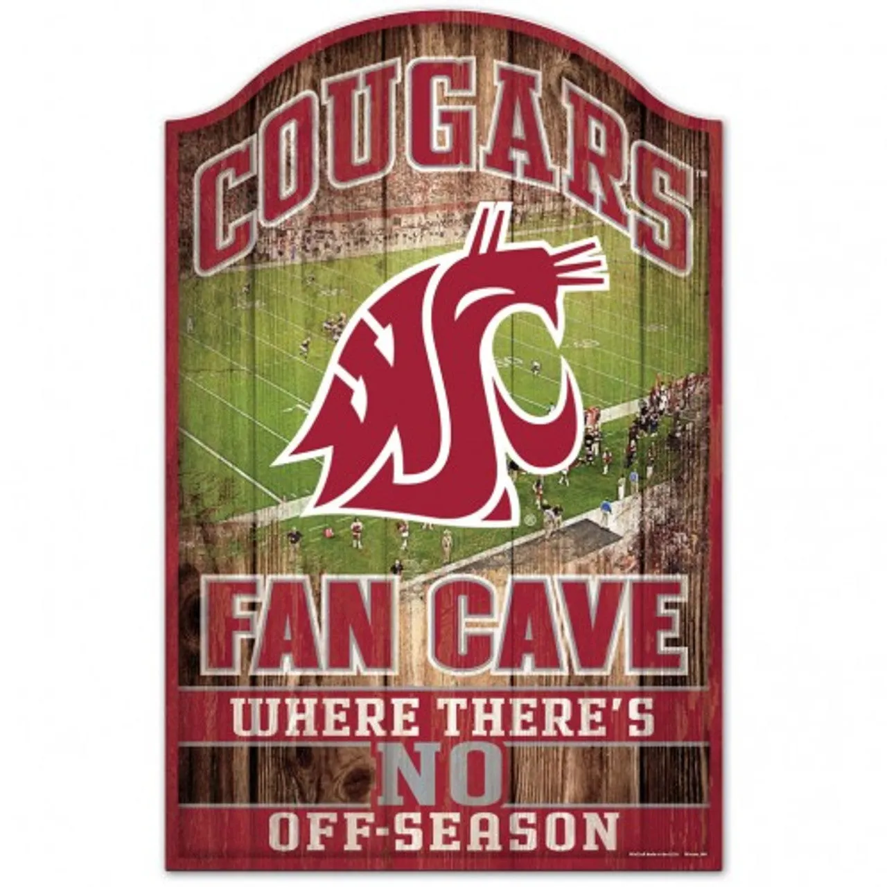 Washington State Cougars Sign 11x17 Wood Fan Cave Design - Special Order