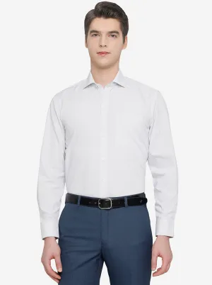 White & Black Printed Regular Fit Formal Shirt | JadeBlue