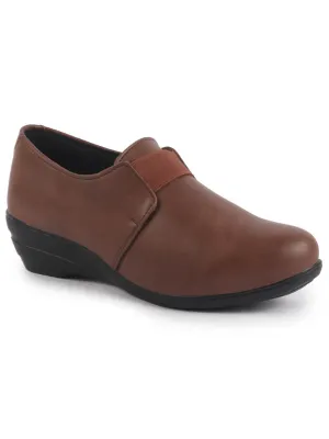 Women Elastic Strap Slip On Wedge Formal Shoes All Day Comfort Office Dress Shoes  Lightweight And Cushioned