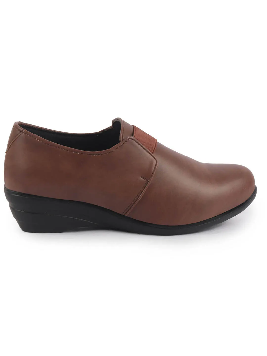 Women Elastic Strap Slip On Wedge Formal Shoes All Day Comfort Office Dress Shoes  Lightweight And Cushioned