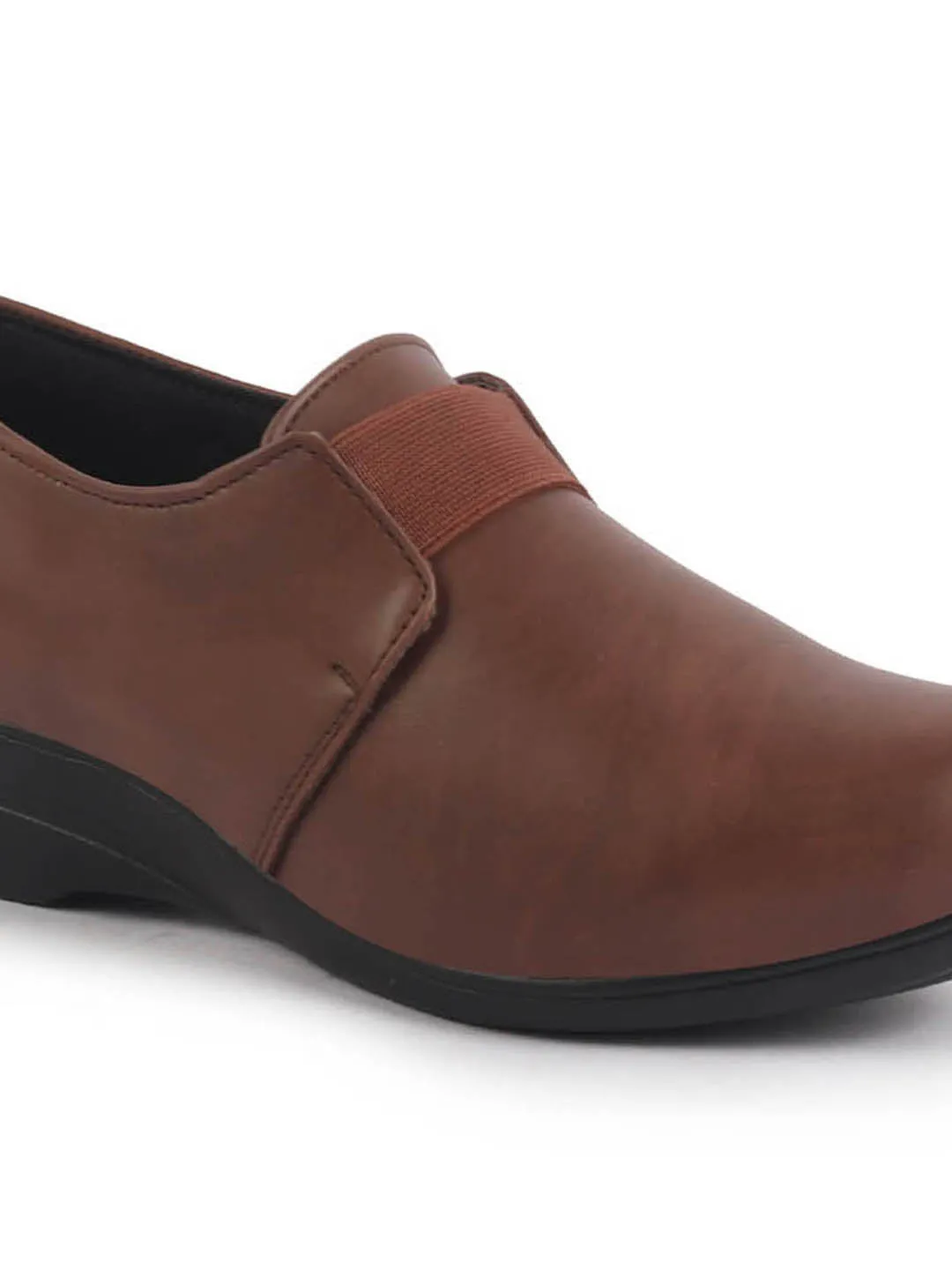 Women Elastic Strap Slip On Wedge Formal Shoes All Day Comfort Office Dress Shoes  Lightweight And Cushioned