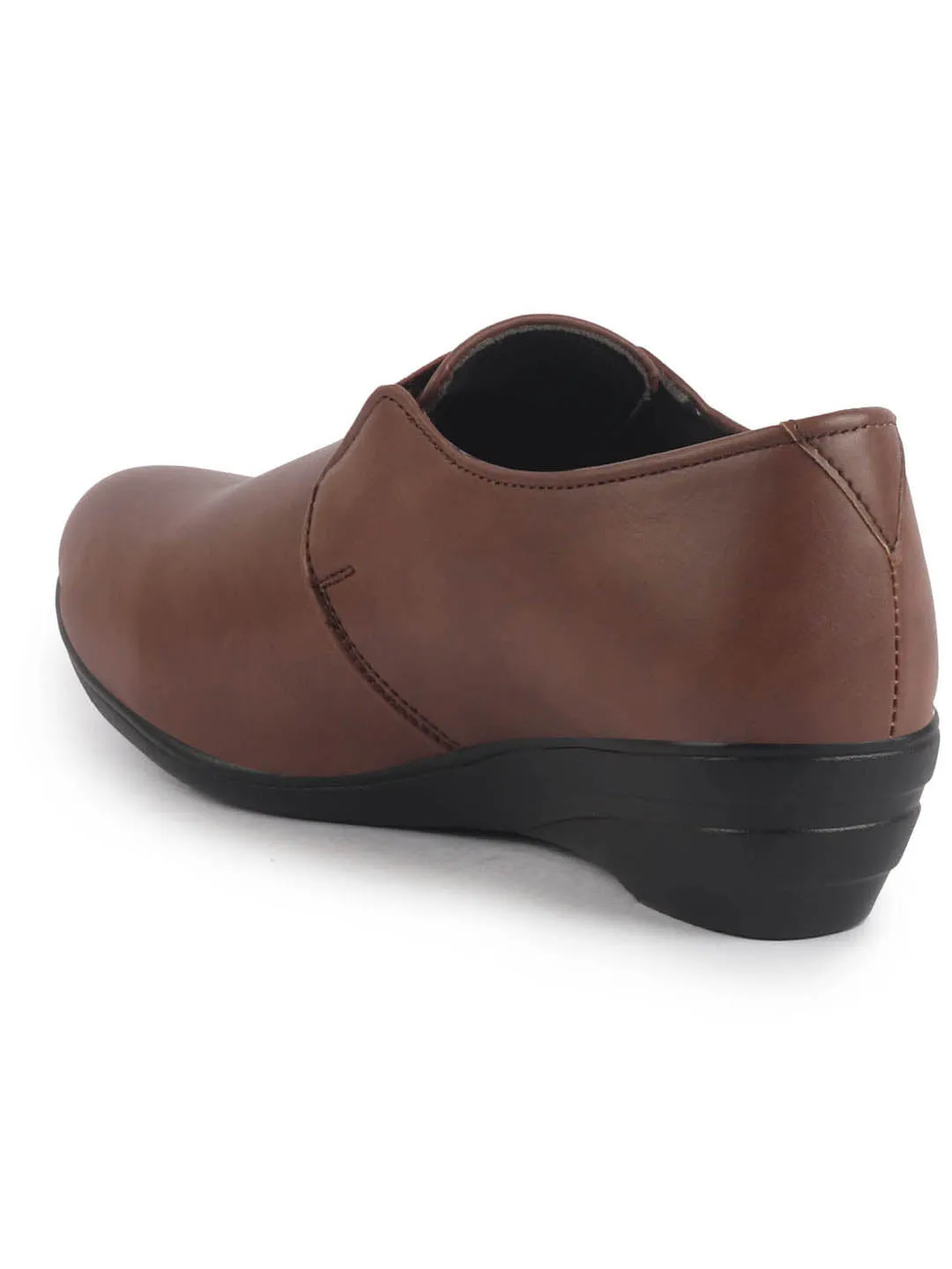 Women Elastic Strap Slip On Wedge Formal Shoes All Day Comfort Office Dress Shoes  Lightweight And Cushioned