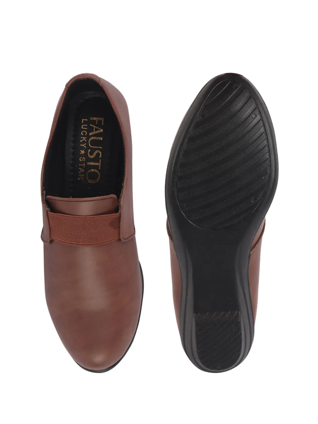 Women Elastic Strap Slip On Wedge Formal Shoes All Day Comfort Office Dress Shoes  Lightweight And Cushioned