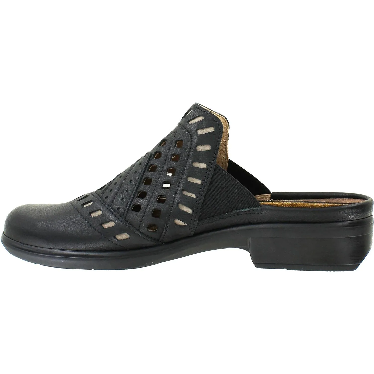 Women's Naot Sharkia Soft Black Leather/Stone Nubuck