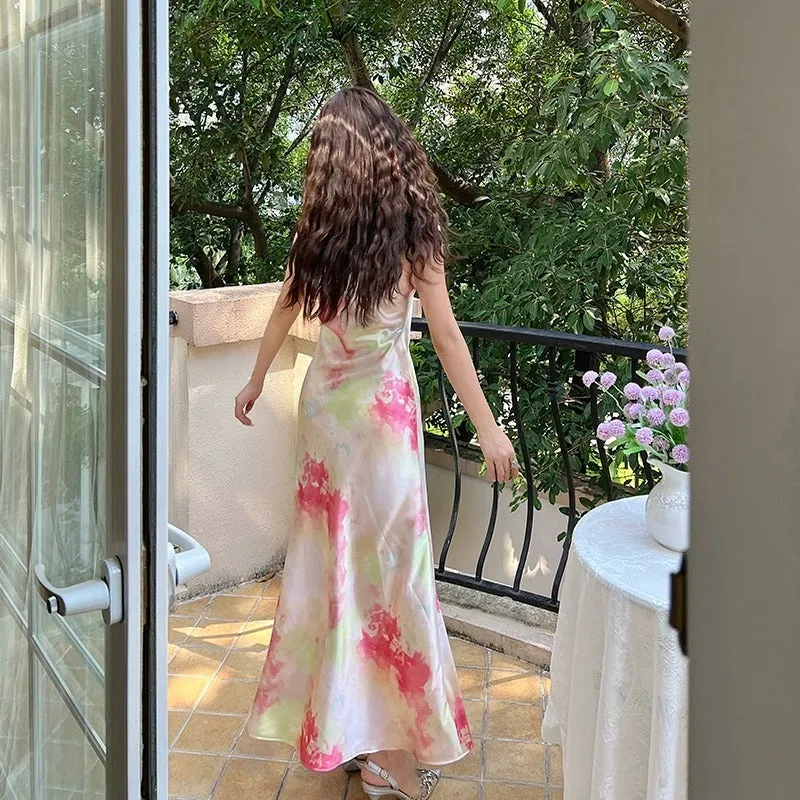 Women's Silk Tie Dyed Slip Dress