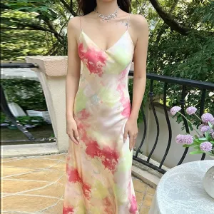 Women's Silk Tie Dyed Slip Dress