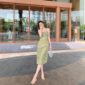 Women's Slim Fit Floral Print Slip Dress