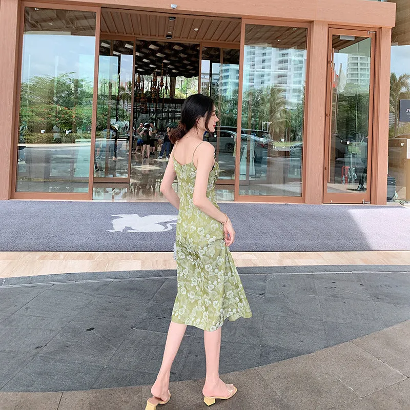 Women's Slim Fit Floral Print Slip Dress