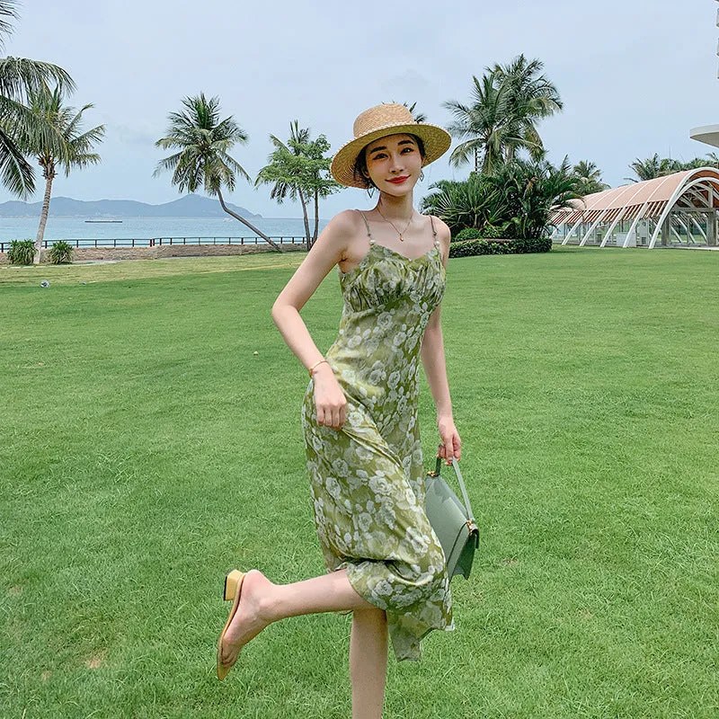 Women's Slim Fit Floral Print Slip Dress